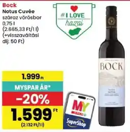 Spar Bock Notus Cuvée száraz vörösbor ajánlat