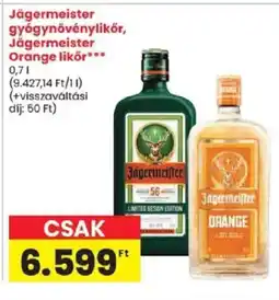 Spar Jägermeister gyógynövénylikőr, Jägermeister Orange likőr ajánlat