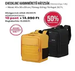 Spar Checkline kabinméretű hátizsák ajánlat