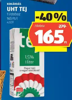 ALDI Kokárdás UHT tej ajánlat