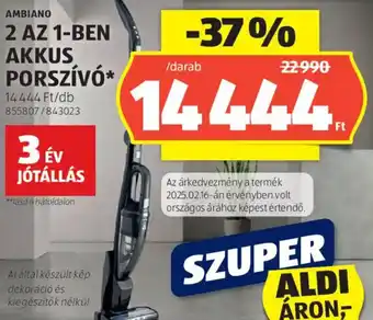 Ambiano 2 az 1-BEN akkus porszívó