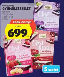 ALDI Golden bridge gyümölcsszelet ajánlat
