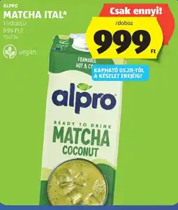 ALDI Alpro matcha coconut ital ajánlat
