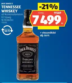 ALDI Jack daniels tennessee whiskey ajánlat