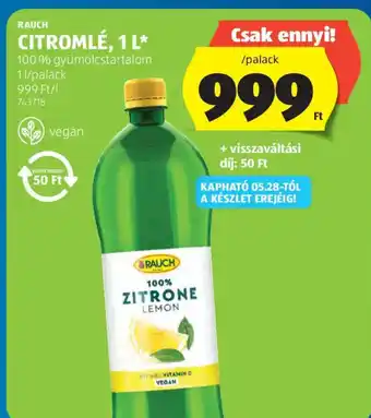 ALDI Rauch citromlé ajánlat