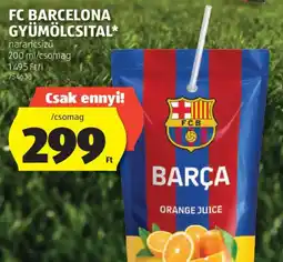 ALDI Fc barcelona narancsszínű gyümölcsital ajánlat