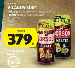 ALDI Borsodi világos sör* ajánlat