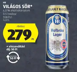 ALDI Hb Világos Sör ajánlat