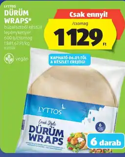 ALDI Lyttos dürüm wraps ajánlat