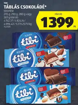 ALDI Tibi táblás csokoládé ajánlat