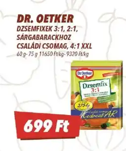 CBA Dr. Oetker dzsemfixek 3:1, 2:1, sárgabarackhoz családi csomag, 4:1 XXL ajánlat