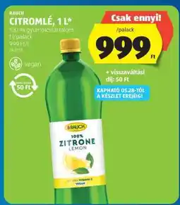 ALDI RAUCH CITROMLÉ, 1L ajánlat