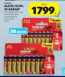 ALDI EVEREADY ALKÁLI ELEM, 20 DARAB ajánlat
