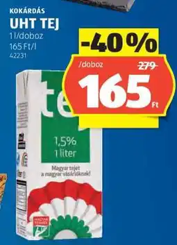 ALDI Kokárdás UHT Tej ajánlat