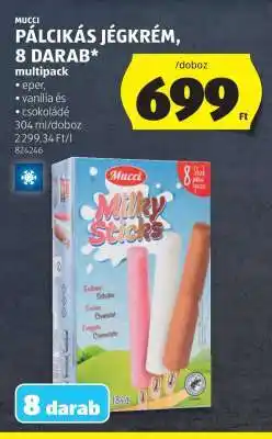 ALDI Mucci Pálcikás Jégkrém, 8 darab ajánlat