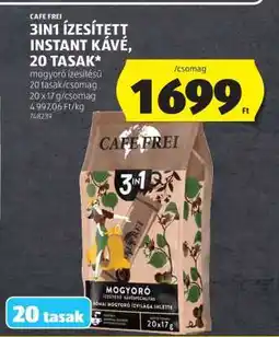 ALDI CAFE FREI 3IN1 ÍZESÍTETT INSTANT KÁVÉ, 20 TASAK ajánlat