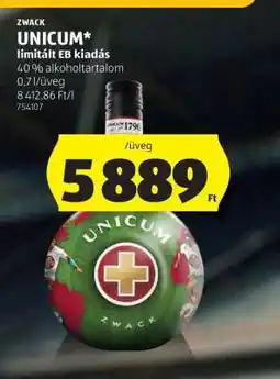 ALDI Zwack Unicum limitált EB kiadás ajánlat