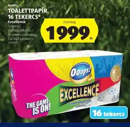ALDI Ooops! Toalettpapír, 16 tekercs ajánlat