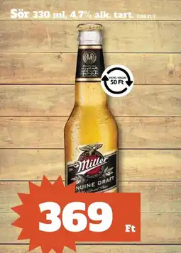 Family Diszkont Miller Genuine Draft Sör ajánlat