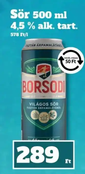 Family Diszkont Borsodi Világos Sör ajánlat