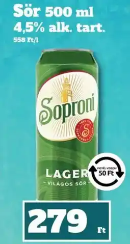 Family Diszkont Soproni Lager Világos Sör ajánlat