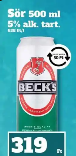 Family Diszkont Becks Sör ajánlat