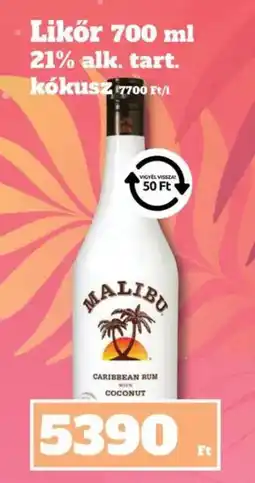 Family Diszkont Malibu Caribbean Rum kókusz likőr ajánlat