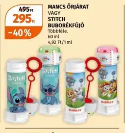 Müller Mancs őrjárat vagy stitch buborékfújó ajánlat