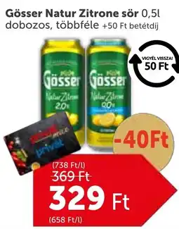 PRIVÁT Gösser Natur Zitrone sör ajánlat