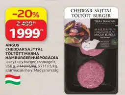 Auchan ANGUS CHEDDAR SAJTTAL TÖLTÖTT MARHA HAMBURGER HÚSPOGÁCSA ajánlat