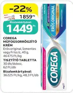 Auchan COREGA Műfogsorrögzítő Krém ajánlat