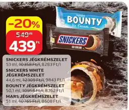 Auchan Snickers jégkrémszelet ajánlat