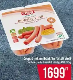 Coop Coop Jó nekem! Bükkfán füstölt virsli ajánlat
