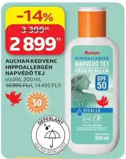 Auchan AUCHAN KEDVENC HIPPOALLERGÉN NAPVÉDŐ TEJ ajánlat