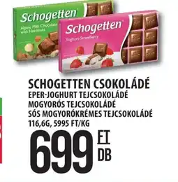 Coop Schogetten csokoládé ajánlat