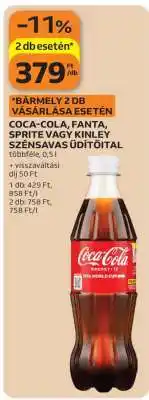 Auchan Coca-Cola, Fanta, Sprite vagy Kinley szénsavas üdítőital ajánlat