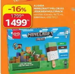 Auchan ALGIDA MINECRAFT PÁLCIKÁS JÉGKRÉM MULTIPACK ajánlat
