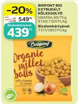 Auchan Biopont Bio Extrudált Kölesgolyó ajánlat
