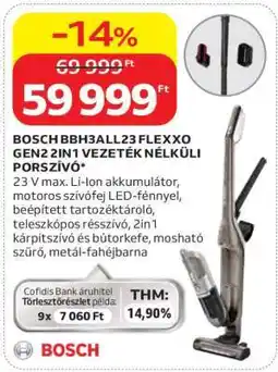 Auchan BOSCH BBH3ALL23 FLEXXO GEN2 2IN1 VEZETÉK NÉLKÜLI PORSZÍVÓ ajánlat