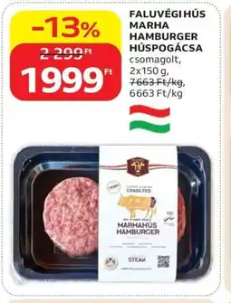 Auchan Faluvégi Hús marha hamburger húspogácsa ajánlat