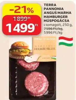 Auchan Terra pannonia angus marha hamburger húspogácsa ajánlat