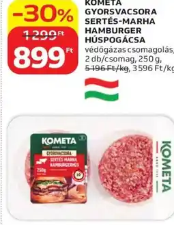Auchan Kometa gyorsvacsora sertés-marha hamburger húspogácsa ajánlat
