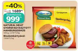 Auchan Natural Meat gyorsfagyasztott hamburgerhús ajánlat