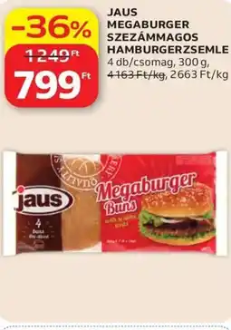 Auchan Jaus megaburger szezámmagos hamburgerzsemle ajánlat