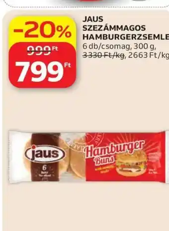 Auchan Jaus szezámmagos hamburgerzsemle ajánlat