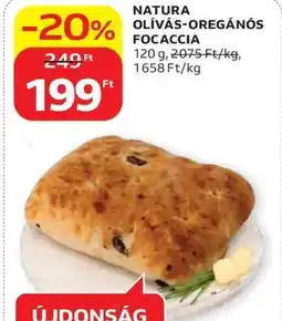 Auchan Natura olívás-oregánós focaccia ajánlat