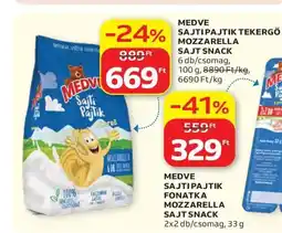 Auchan Medve Sajtipajtik Tekergő Mozzarella sajt snack ajánlat