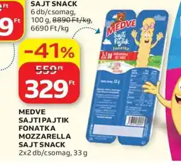 Auchan Medve sajtipajtik fonatka mozzarella sajt snack ajánlat