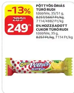 Auchan Pöttyös Óriás Túró Rudi ajánlat