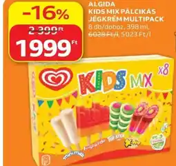 Auchan Algida Kids Mix pálcikás jégkrém multipack ajánlat